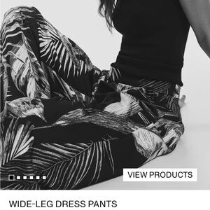 Black and White Tropical Print Women's Pants